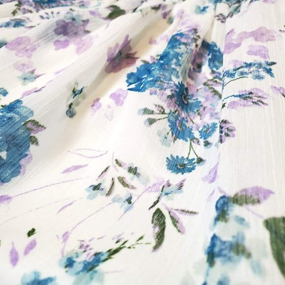 Taylor Womens Dress Size 2 Summer Sundress Floral Cut Out Cottage Ruffle White - Picture 9 of 12